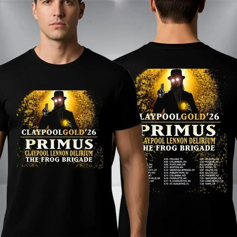 Primus Band Claypool Gold Summer 2026 Tour Schedule Tour Dates T-Shirt PP3008