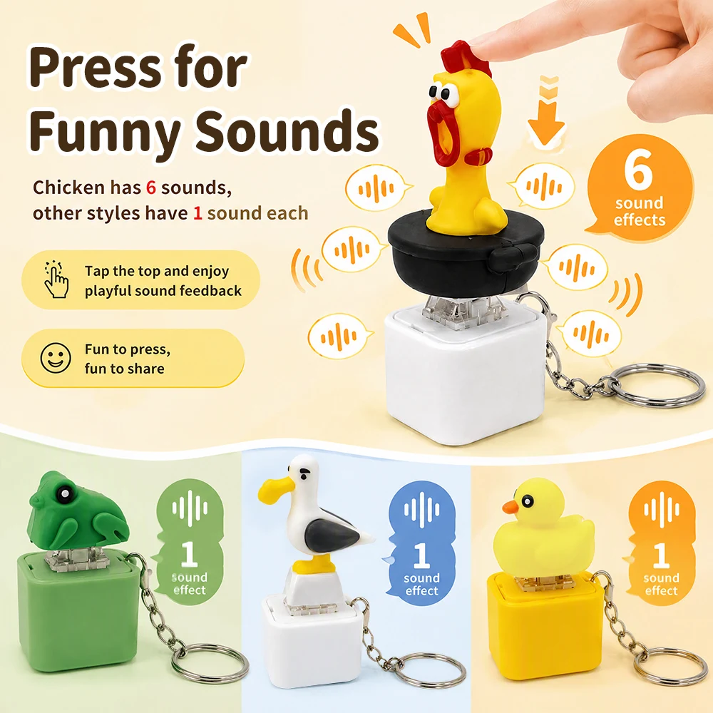 Kids Toys Yellow - Porte-clés sonore rechargeable, créatif, en forme
