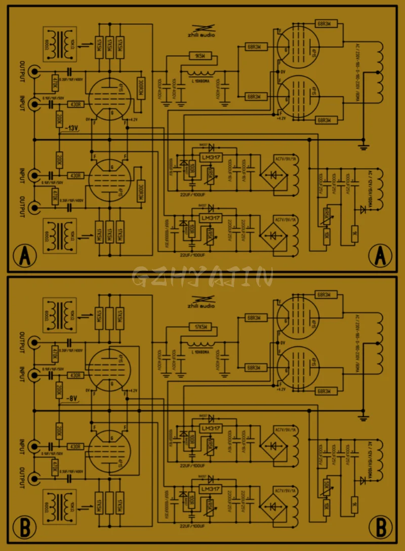 (A32) 4P1S Direct Heating Tube Preamp Kit Parts (Excluding Tubes)