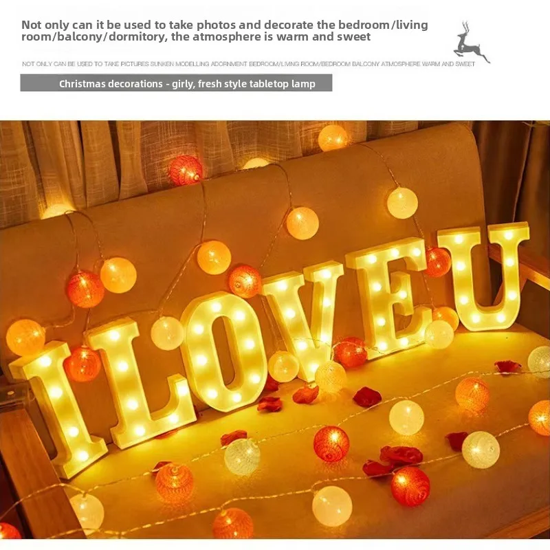 LED Letter Lights Numbers Romance Surprise Proposal Confession Happy Birthday, Scene Decoration, Styling Lights