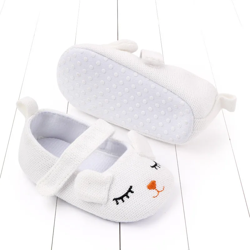 Baby Cute Smile Princess Shoes Solid Colour Knitted Soft Bottom Spring First Toddler Shoes 0-18 Months Newborn Baby Shoes Girl