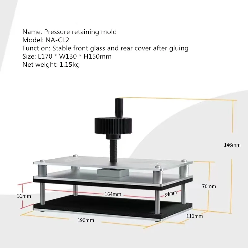 Naan NA-CL2 penjepit terpasang kaca Manual Universal casing ponsel penutup belakang layar LCD perlengkapan pemeliharaan kaca belakang