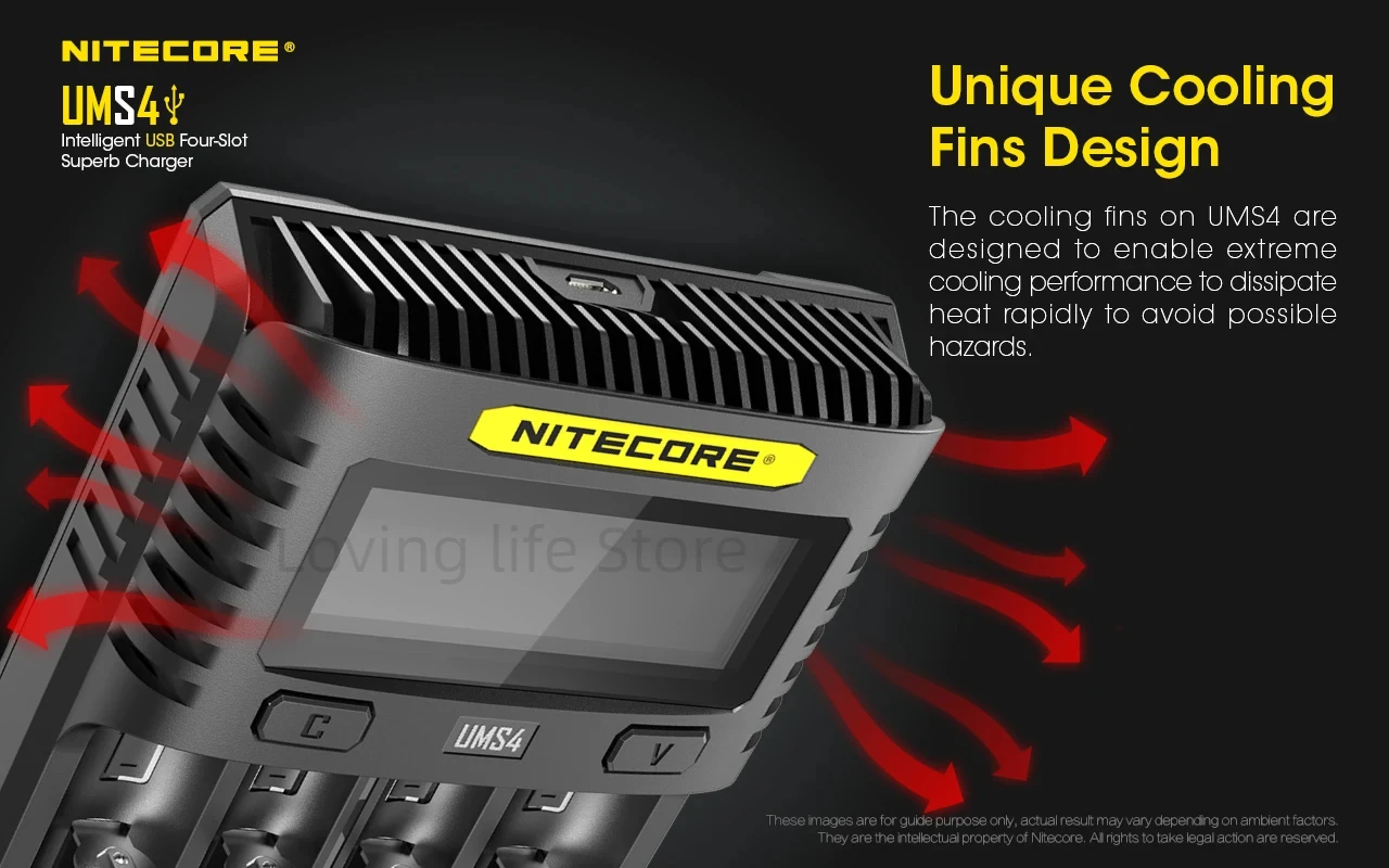 NITECORE Charger UMS2 UMS4 Lithium Battery USB Charger Smart Charger Battery Fast Charging Paired with Battery