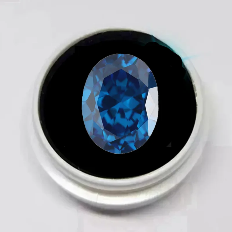 Boxed Large Size Deep Aquamarine Oval Cut 12×16mm for Jewelry Pendant Making and Collection VVS Loose Gemstones