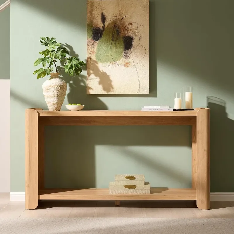 63 Modern Console Table for Entryway 2 Tier Entryway Table Natural