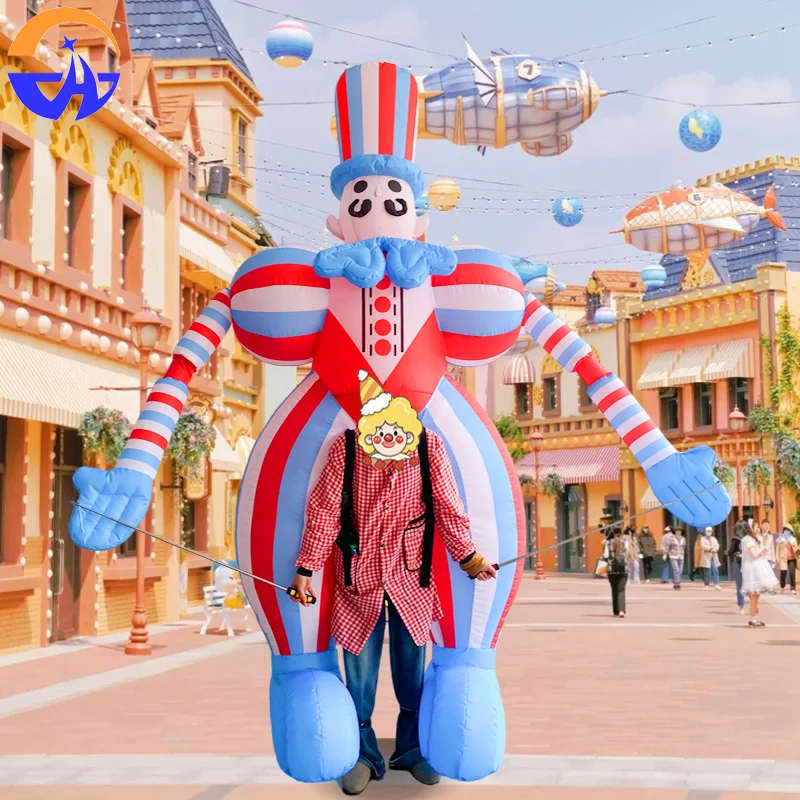 Modèle gonflable d'air de clown de marche dans le dos humain-accessoires personnalisés pour les défilés de bar et les spectacles sur scène
