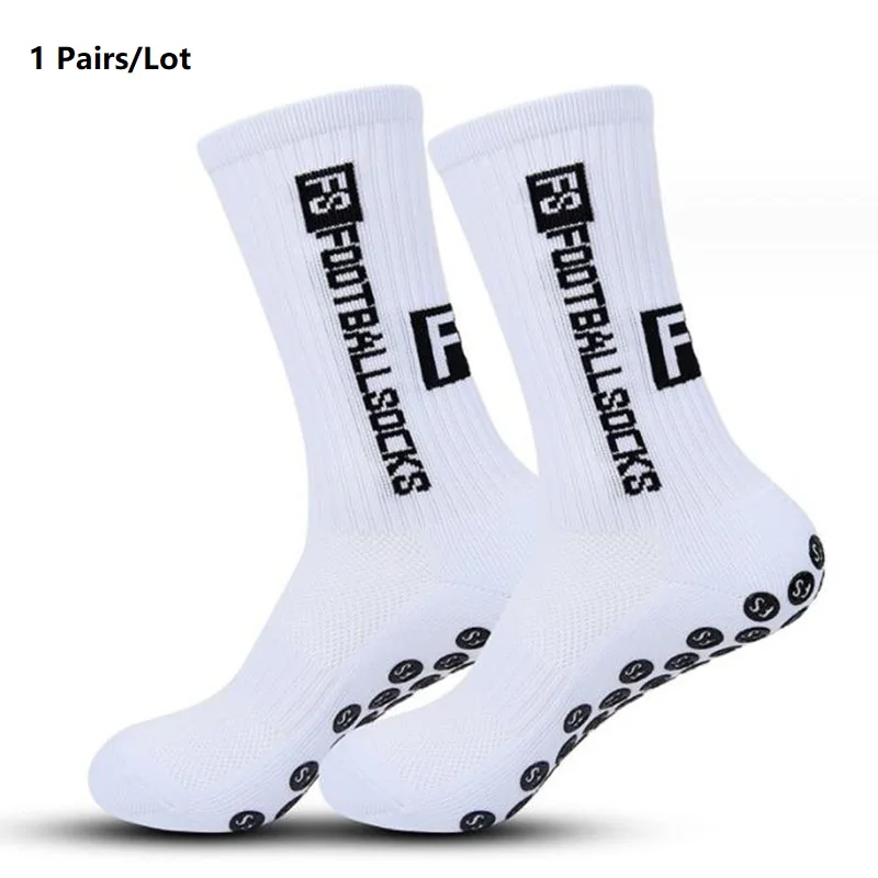 1 Pairs New Men Womans Non-slip Silicone Bottom Soccer Socks Cushioned Breathable For Football Tennis Basketball Grip Yoga Socks