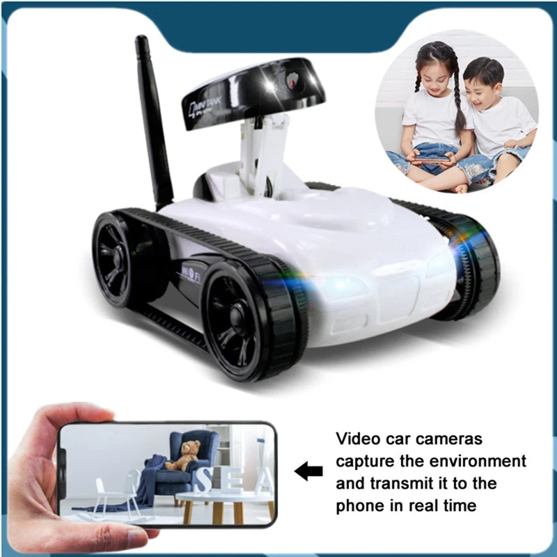 FPV WiFi RC Car for Kids, Qualidade em Tempo Real, Mini Câmera, Vídeo, Robô de Controle Remoto, Tanque Inteligente APP, Brinquedo Sem Fio