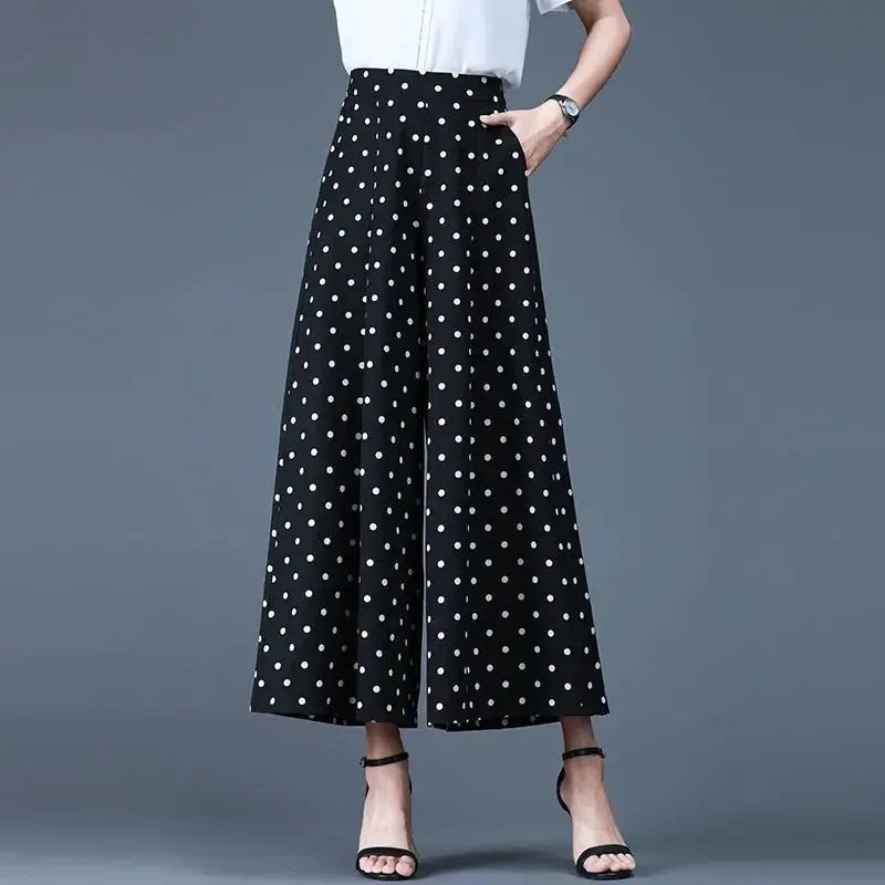 

Women Elastic Waist Pantalon Baggy Long Pants Summer Streetwear Casual Loose Wide Leg Trouser Elegant Korean Work Pants T14