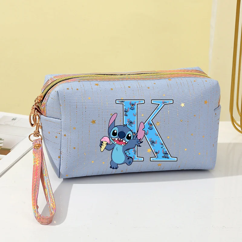 ديزني غرزة حقيبة مستحضرات التجميل نجوم تخزين أكياس النساء المحمولة السفر سستة ماكياج حقيبة أدوات الزينة سعة كبيرة رسالة أكياس A-z #2