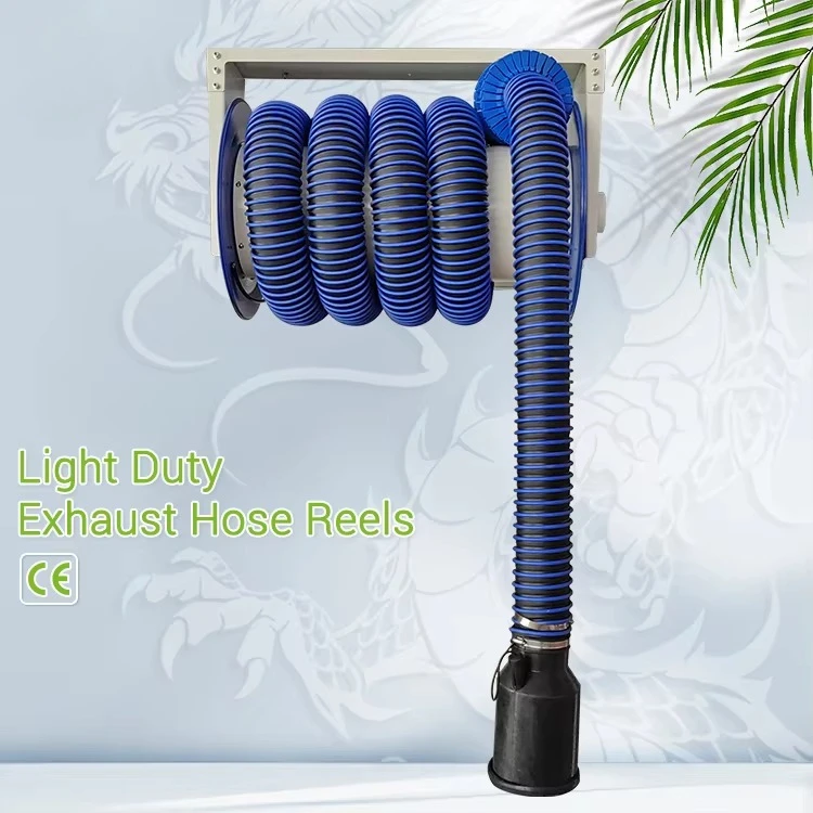 Spring Exhaust Hose Reel Auto Repair Shop Ventilation Fume Extraction