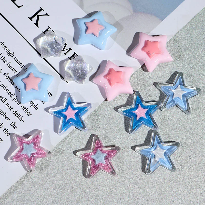 

Best Ice through two-color five-pointed star resin shape accessories diydiy hand-decorated mobile phone case materials