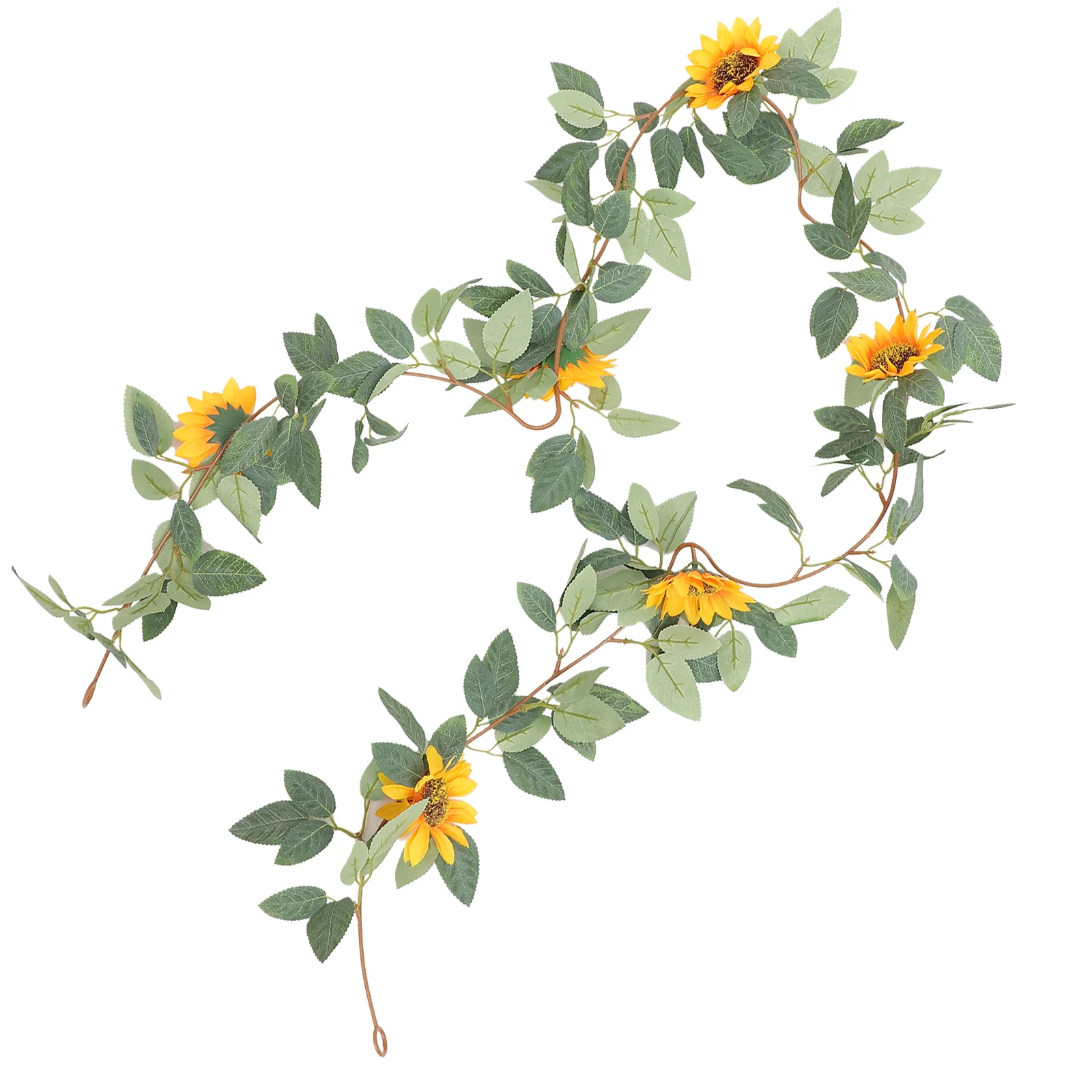 

Artificial Sunflower Vine Garland Outdoor Decor Fake Flowers WreathGreen Plant Rattan Wedding Party Garden Fencing