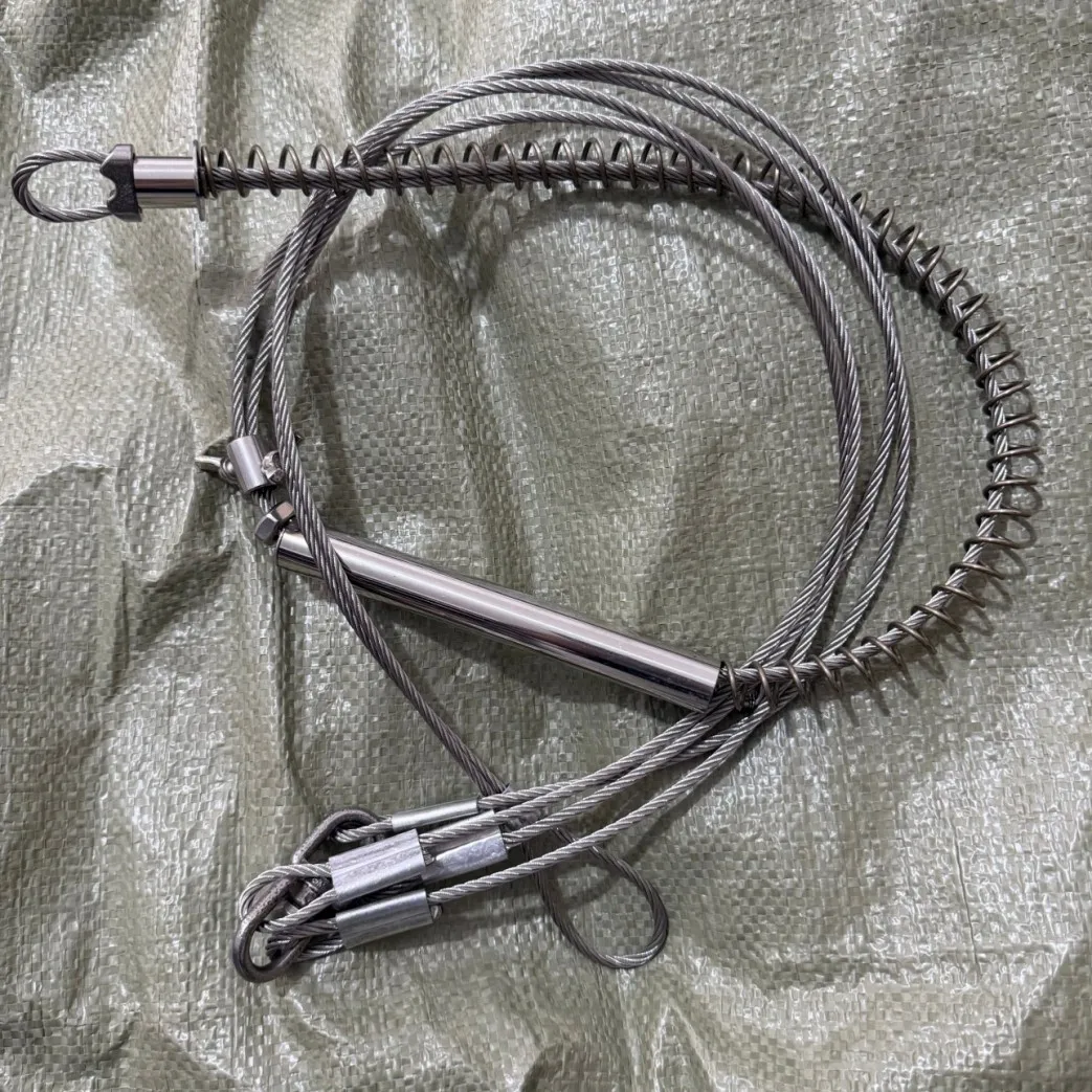 1PC Two Section Double Steel Wire Stronger Spring Replacement With Nuts Wire Rope For the Wild Boar Trap Fox Trap Rabbit Trap view 3