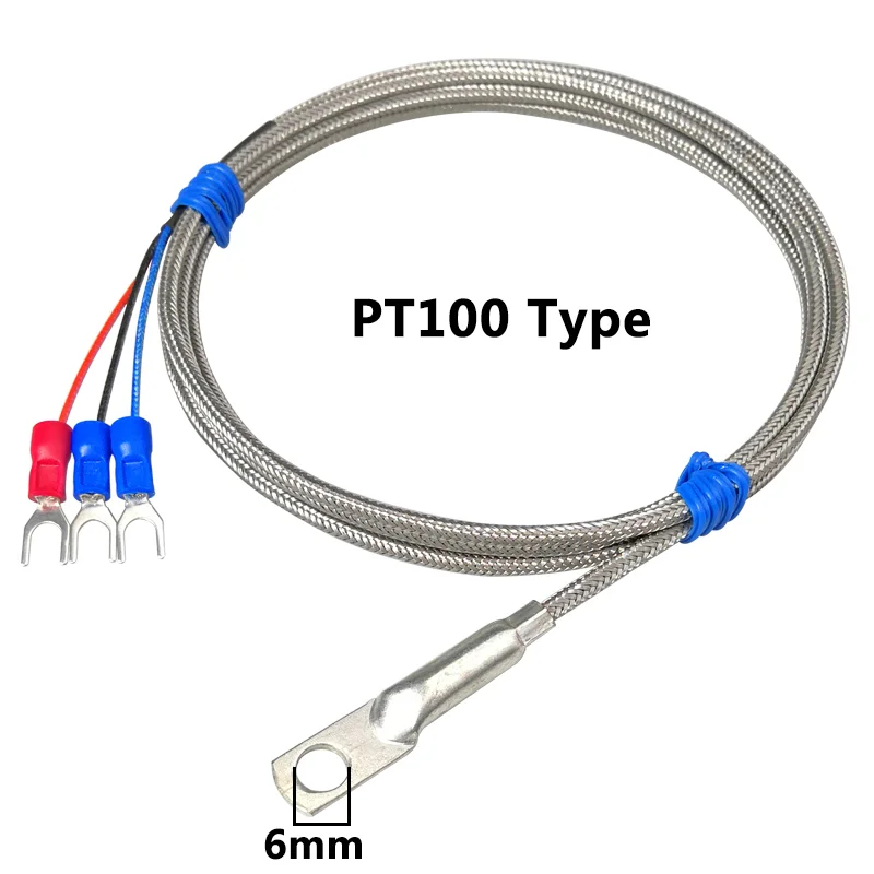 

6mm Hole Washer K/E/PT100 Type Thermocouple Temperature Sensor Probe 1-10M Cable For Industrial Temperature sensor 0~800°C