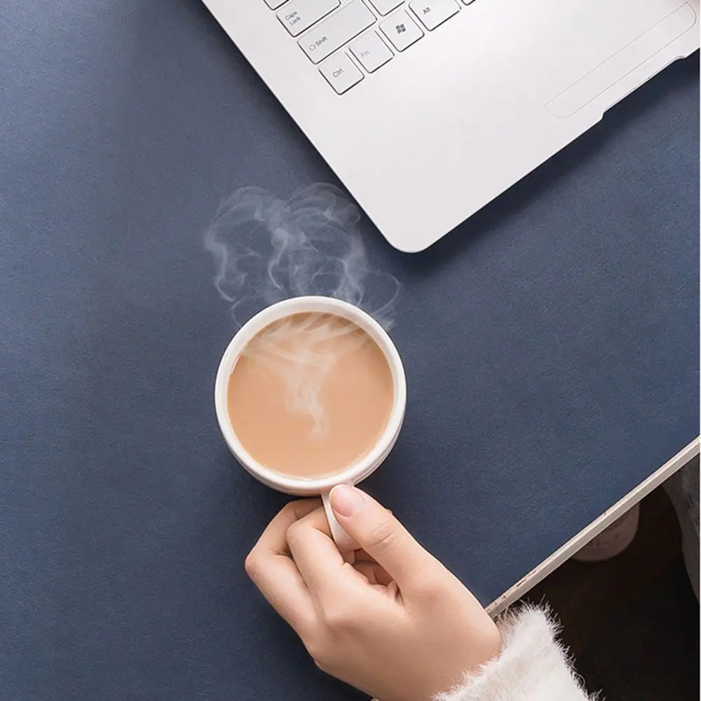 Multifunctional Dual Side PU Mouse Pad PU Leather Waterproof Table Cover Velvet Bottom Solid Color Desk Blotter Office