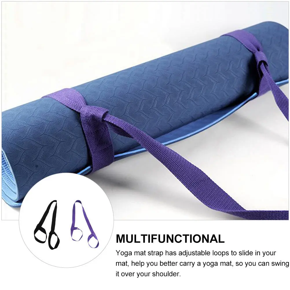 

2Pcs Durable Adjustable Yoga Mat Straps Soft Cotton Sling for Exercise Mat Carrying and Stretching Support