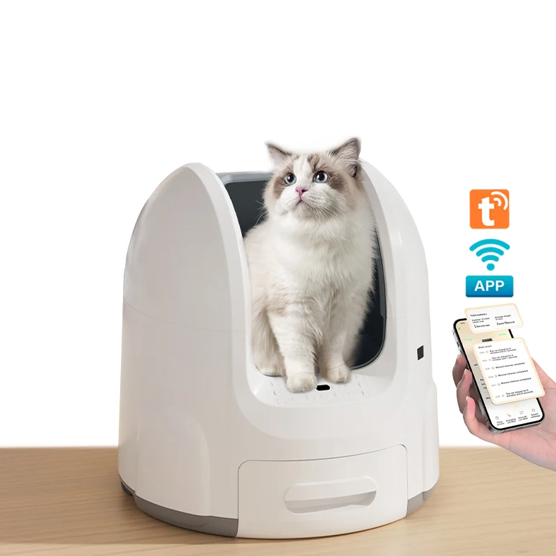 XXL - 65L - Automatic Litter Box 2 Semi-Automatic Cat Litter Box for Multi-Cat Homes Fully Automatic Cat Litter Box with UV