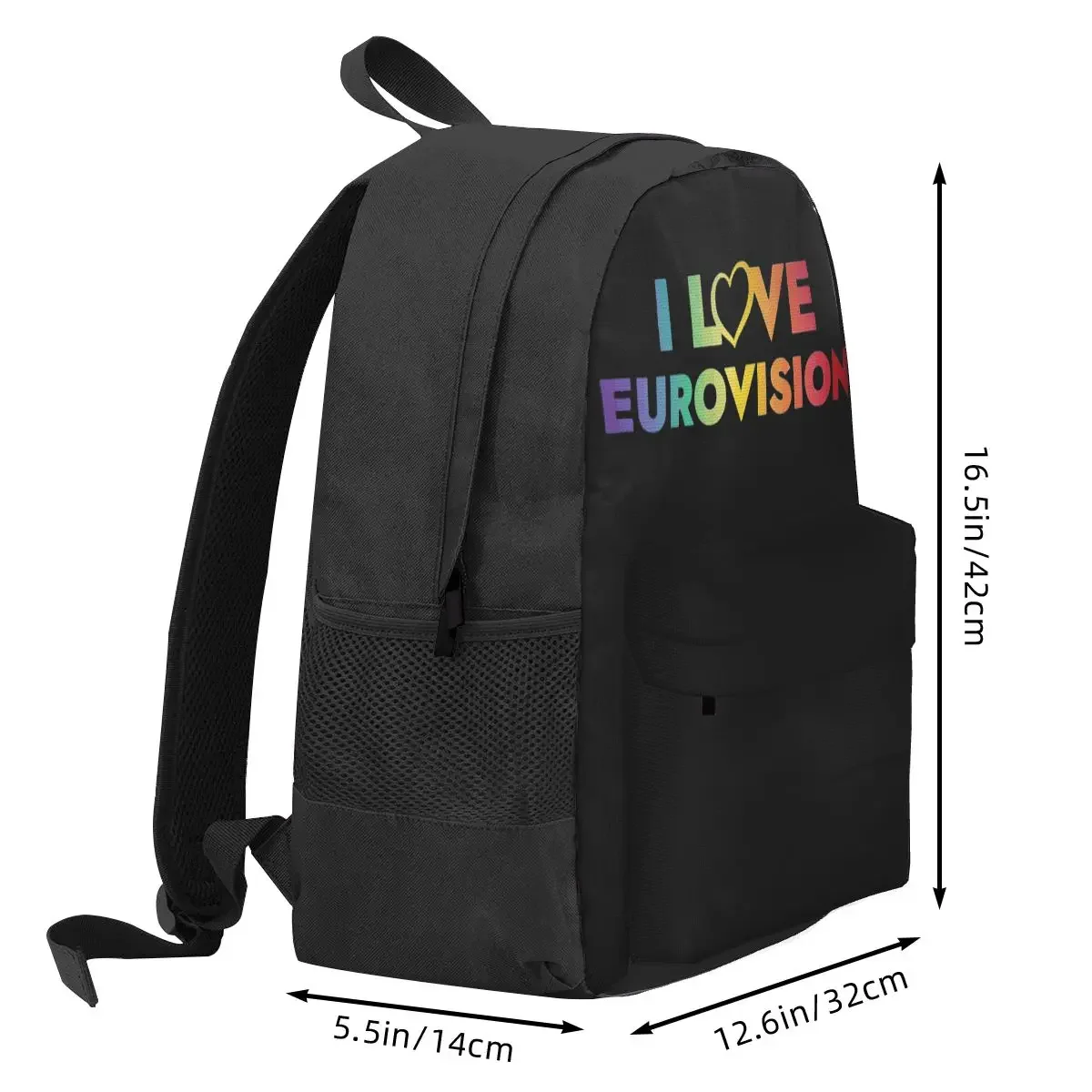 Sac à dos I Love Eurovision pour garçons et filles, cartable pour étudiants, sac à dos de dessin animé pour enfants, sac à dos de voyage initié