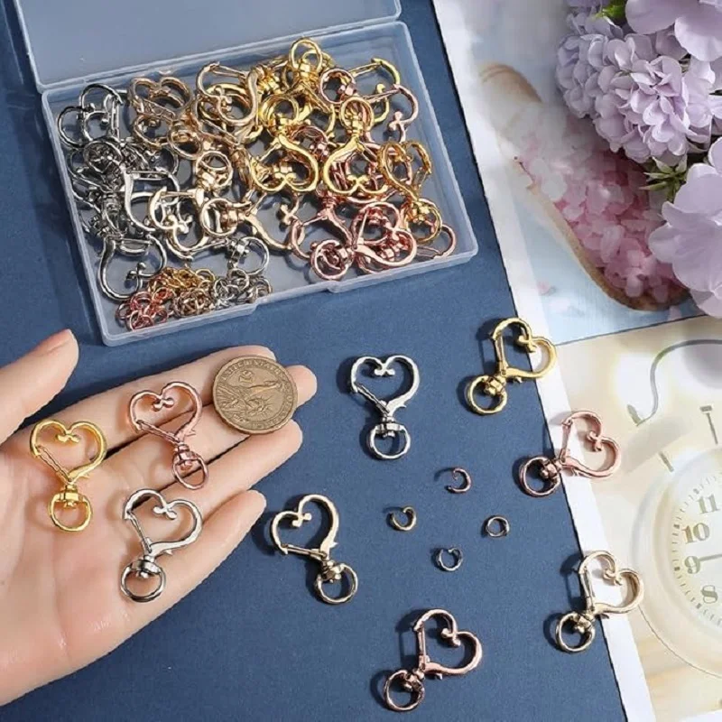 10/20/30 Pcs Heart Shaped  Spring Keychains, For Handbags DIY Bags Keychains Card Holders and DIY Craft A Perfect Gift for Day image 5