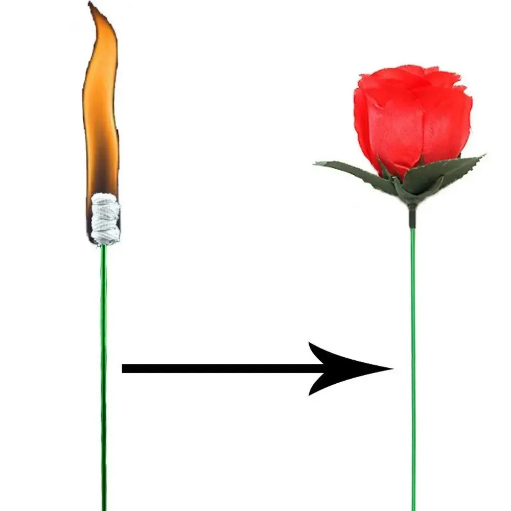 마술 트릭 장미 재미있는 선물 횃불 변경 장미 마술 트릭 참신 깜짝 장난 농담 신비로운 재미있는 장난감