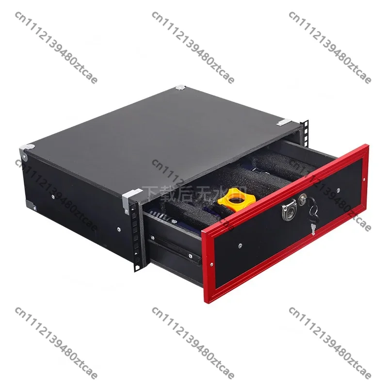 19 Inch 2U Lockable Drawer, Fit ABS Air Case and Microphone Cabinet, 3U Solid Wood Receiver Drawer Engineering Equipment Case