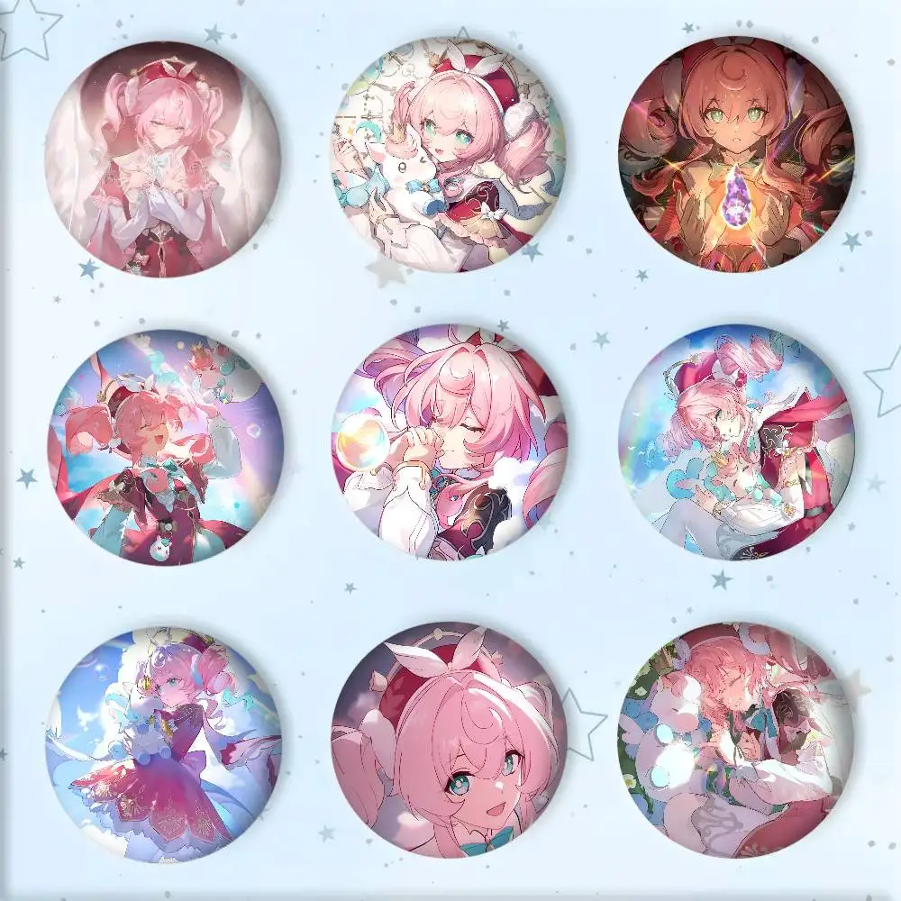 Game Anime Honkai Star Rail Hyacine Badge Tinplate DIY Backpack Clothing Accessories Jewelry Pins