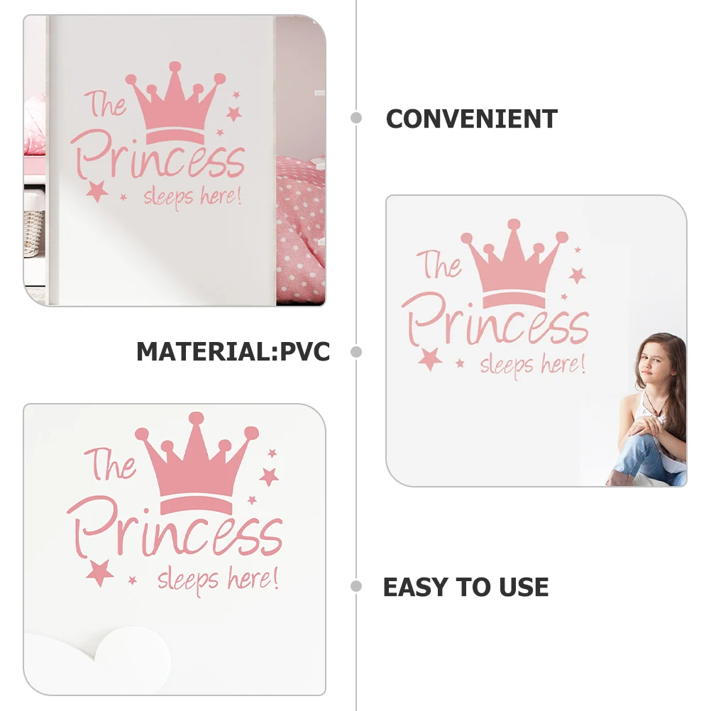 

Princess Crown Wall Stickers PVC Bedroom Decor Peel Adhesive Room Ornament Removable Wallpaper Diy Home Office Nursery