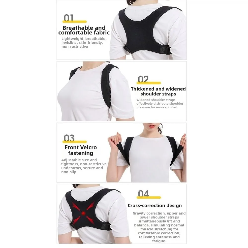 Adjustable Posture Corrector Comfortable Invisible Back Corrector Belt Breathable Elastic Spine Support Brace for Women