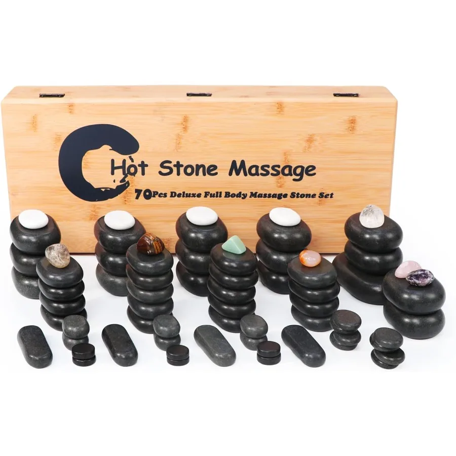 

Massage Stone Set Mini Basic Body Hot Stone Basalt Rock Massage Stone for Massage Spa 70