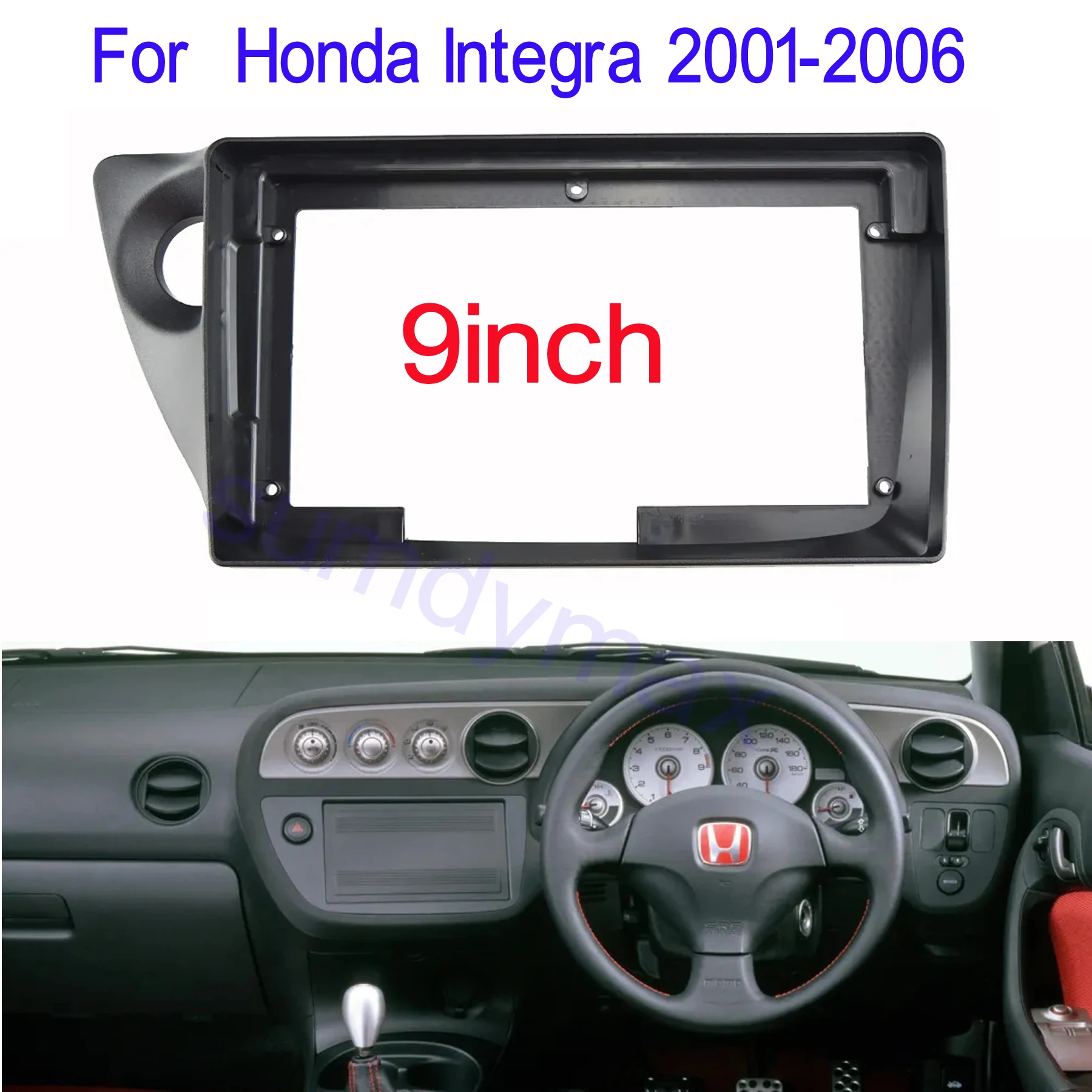 

9 inch Car Radio Fascia for HONDA INTEGRA 2001-2006 Double 2 Din Stereo Player Install Surround Panel Dash Kit GPS Frame