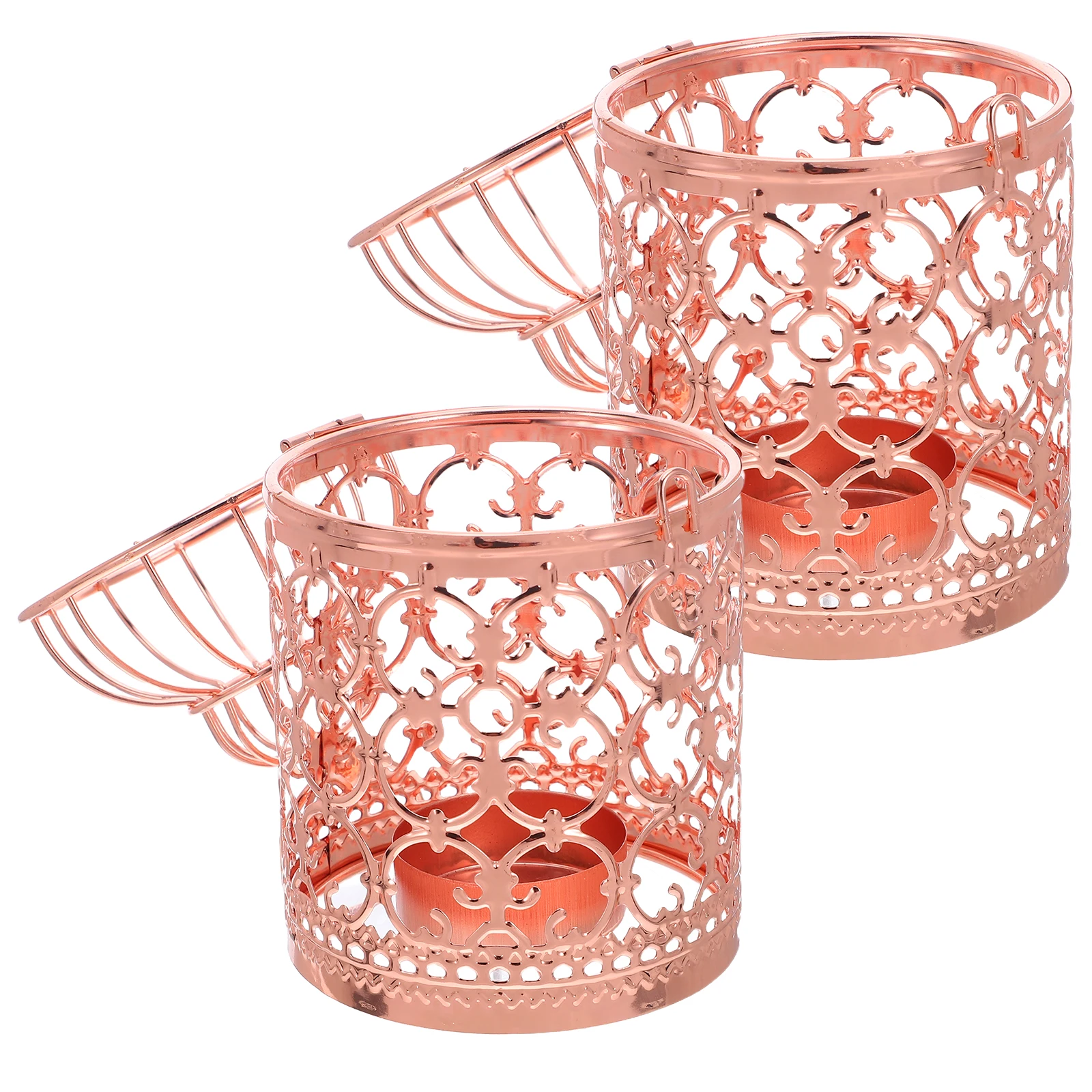 

2 Pcs Retro Bird Cage Lantern Birdcage Lanterns Decorative Holder Candlestick Home Table Decorations Dining