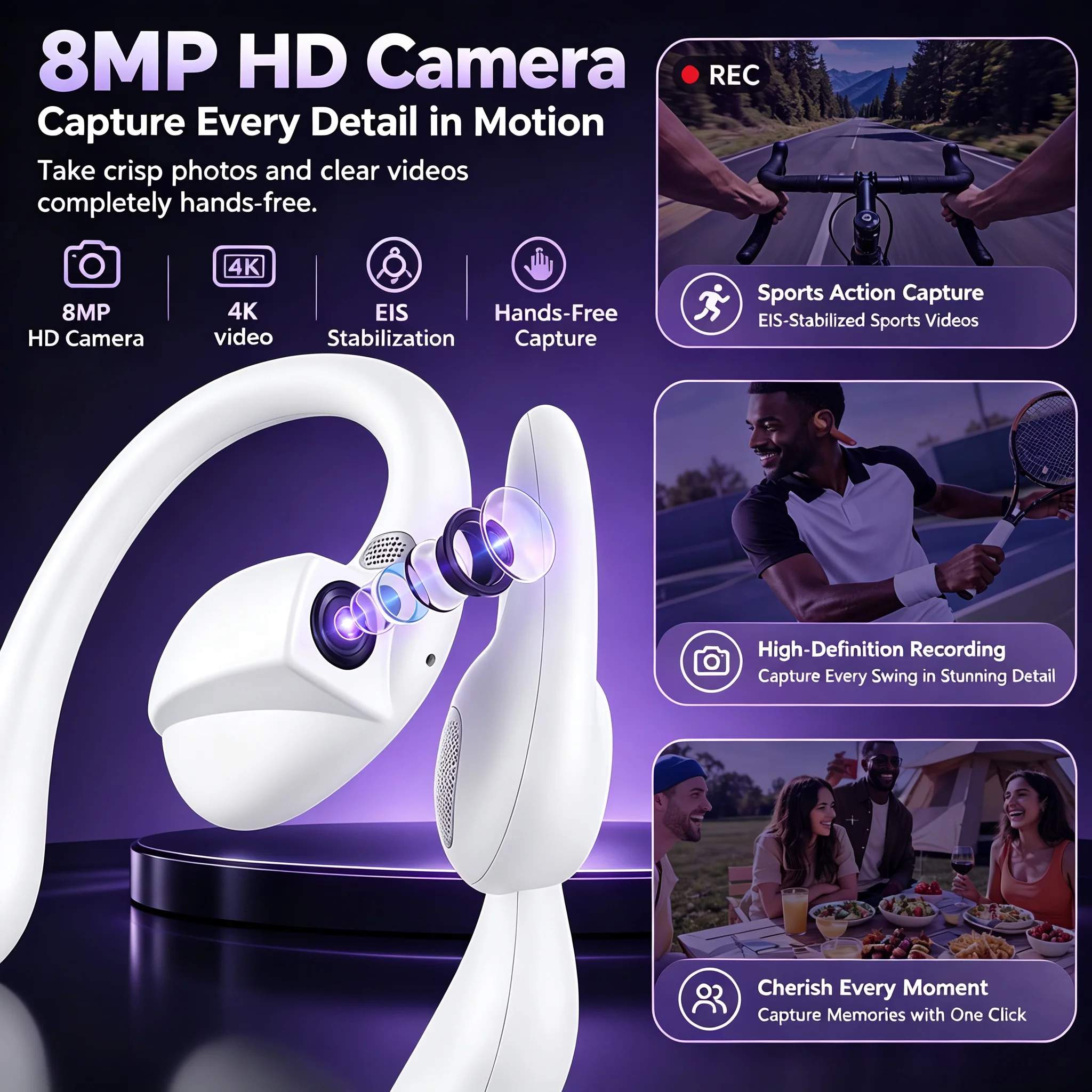 Hot New AI Smart Camera Earbud - Wireless Charger recension och pris