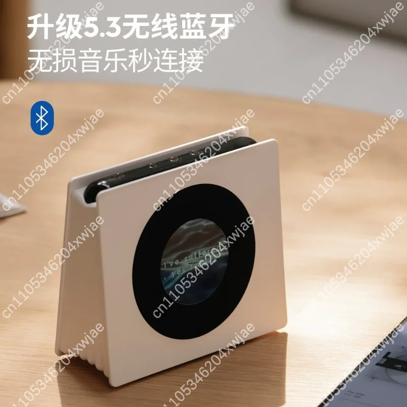 3 in 1 Bluetooth Speaker Vinyl Record Player Night Light Projector Atmosphere White Noise Machine Rechargeable Bedside Lamp