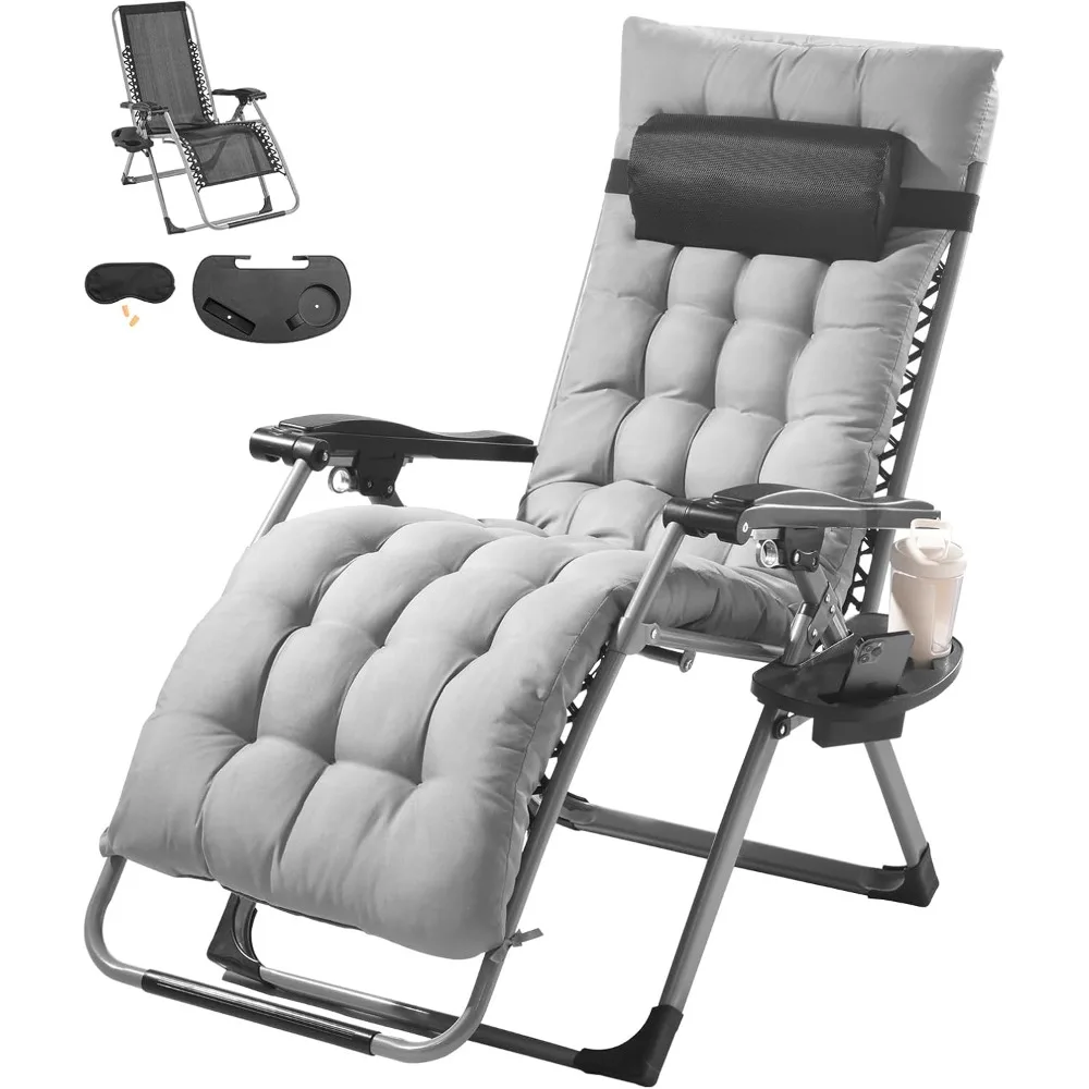 

Zero Gravity Chair,Lounge Chair for Indoor and Outdoor, Chair with Cushion, Headrest, Footrest, and Cupholder