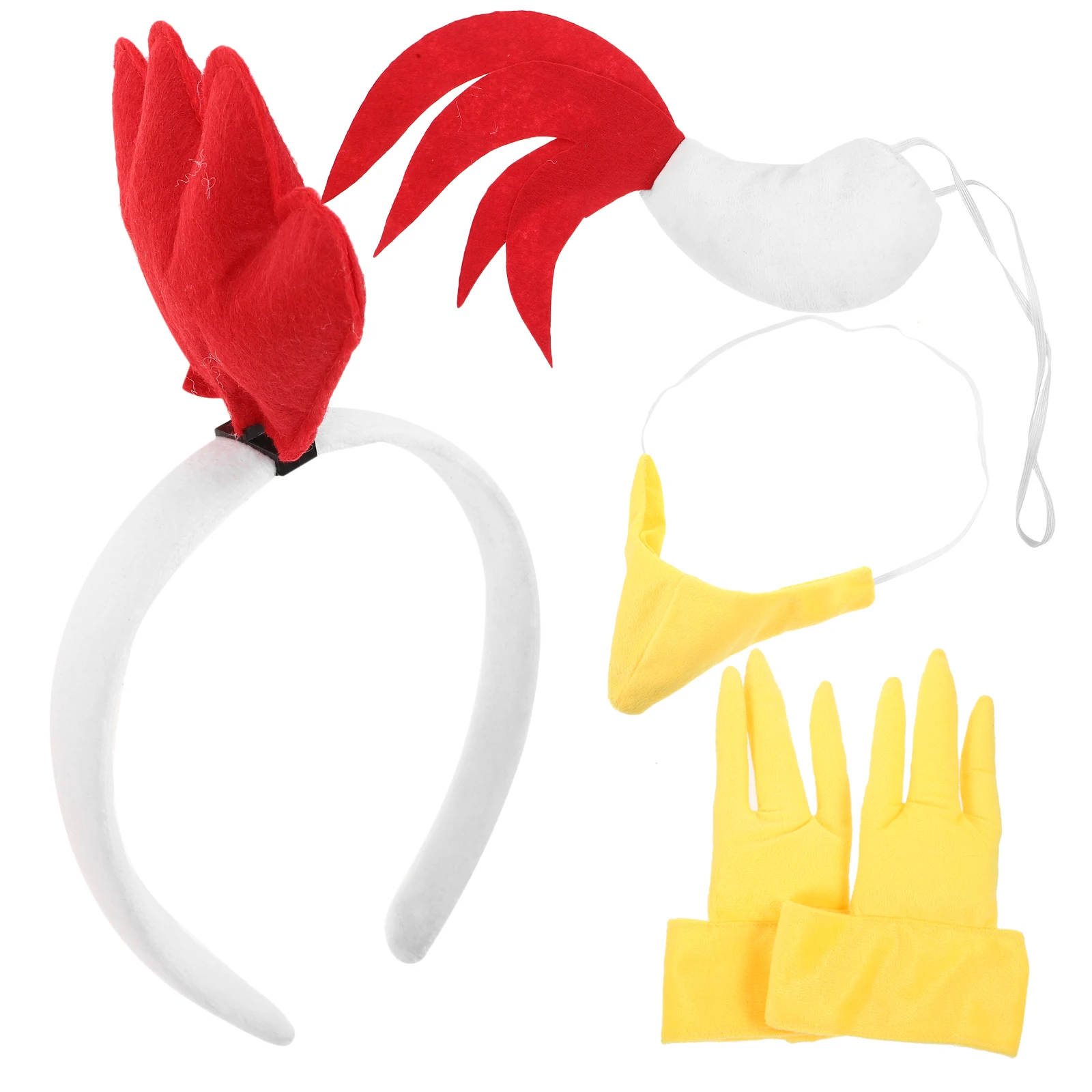 1 Set of Easter Chick Costume Set Chick Claw Chick Tail Cockscomb Headband Chick Cosplay Costume Accessories Performance Props