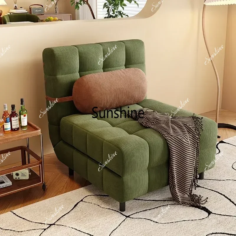 Folding Dual-purpose Small Apartment Living Room Retro Multi-functional Sofa Bed Single Sofas Furniture French Cream Sofa Bed