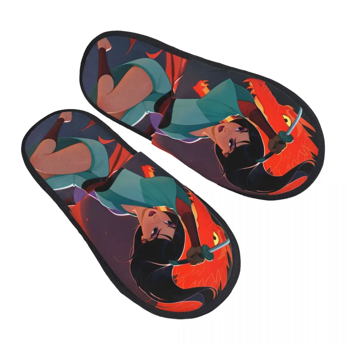 

Пользовательские гостевые тапочки Мулан для ванной комнаты, женские домашние тапочки принцессы с героями мультфильмов