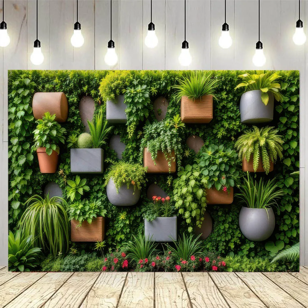 Green Plants, Potted Plants, Wall Tapestry, Garden Wall Hanging, Stone Wall Windows, Natural Scenery, Fabric Home Decoration