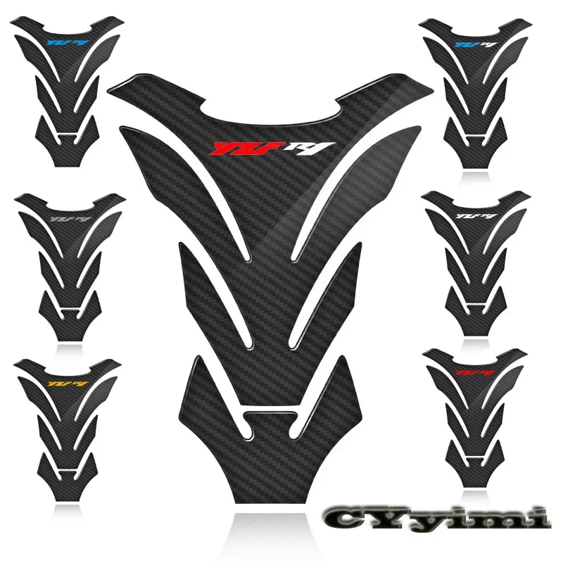 

3D Carbon Fiber Motorcycle Fuel Tank Pad Cover Protector Decal Stickers For YZFR1 YZF R1