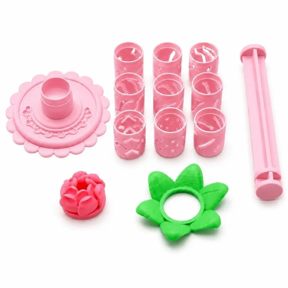 3D Printed Modular Clay Bloom Maker Modular Handmade Polymer Clay Flower Shaper Hand DIY Easy-Press DIY Clay Floral Mold Tool