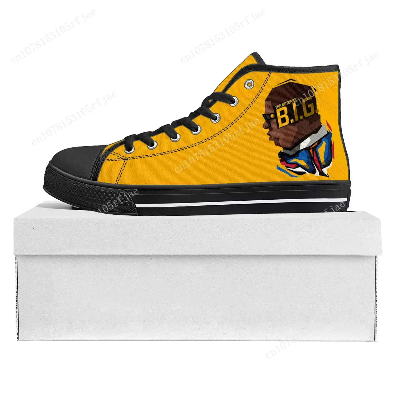 The Notorious B.I.G Rapper Trends High Top High Quality Sneakers Mens Womens Teenager Canvas Sneaker Couple Shoe Custom Shoe