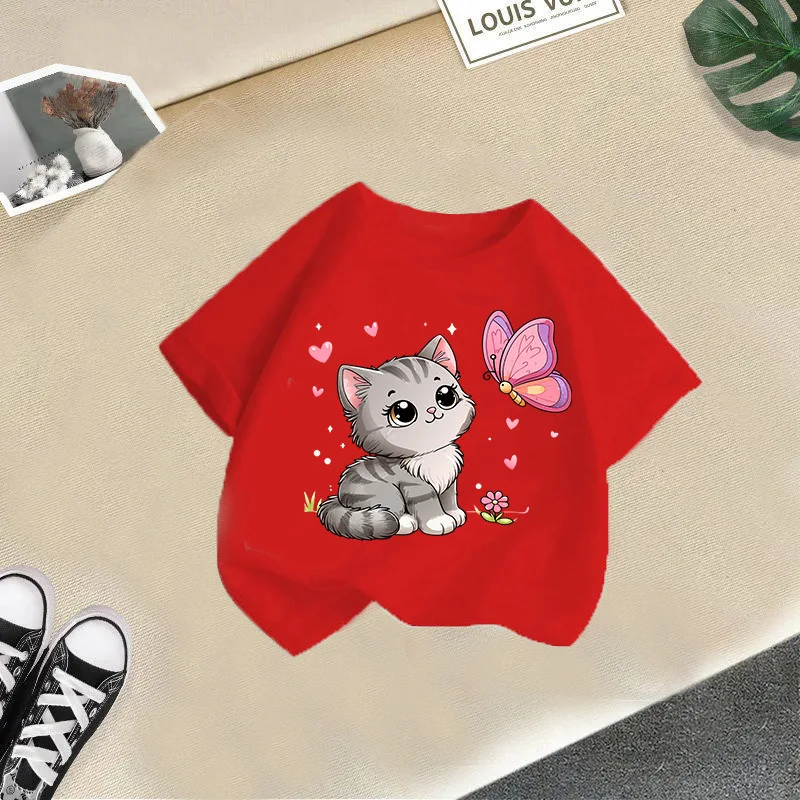 Children's short-sleeved casual cartoon summer new summer clothes cross-border fashion girls' t-shirt tops half-sleeved children