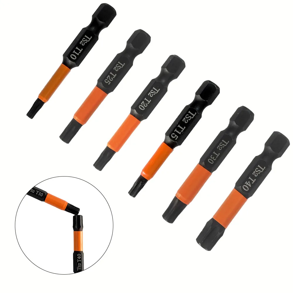 50mm Sechs kant schlüssel Bohrer 1/4 "Schaft Schnell verschluss Magnets ch rauben dreher Bit t10/t15/t20/t25 // t30/t40