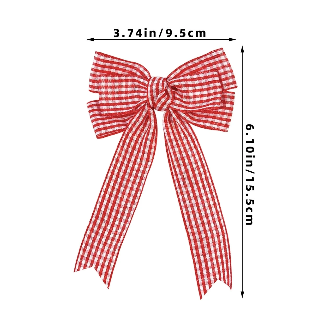 6pcs Girls Hair Bows with Plaid Ribbon Streamer Hair Clips for Toddlers Kids Forest Barrettes Independence Day Hair Accessories
