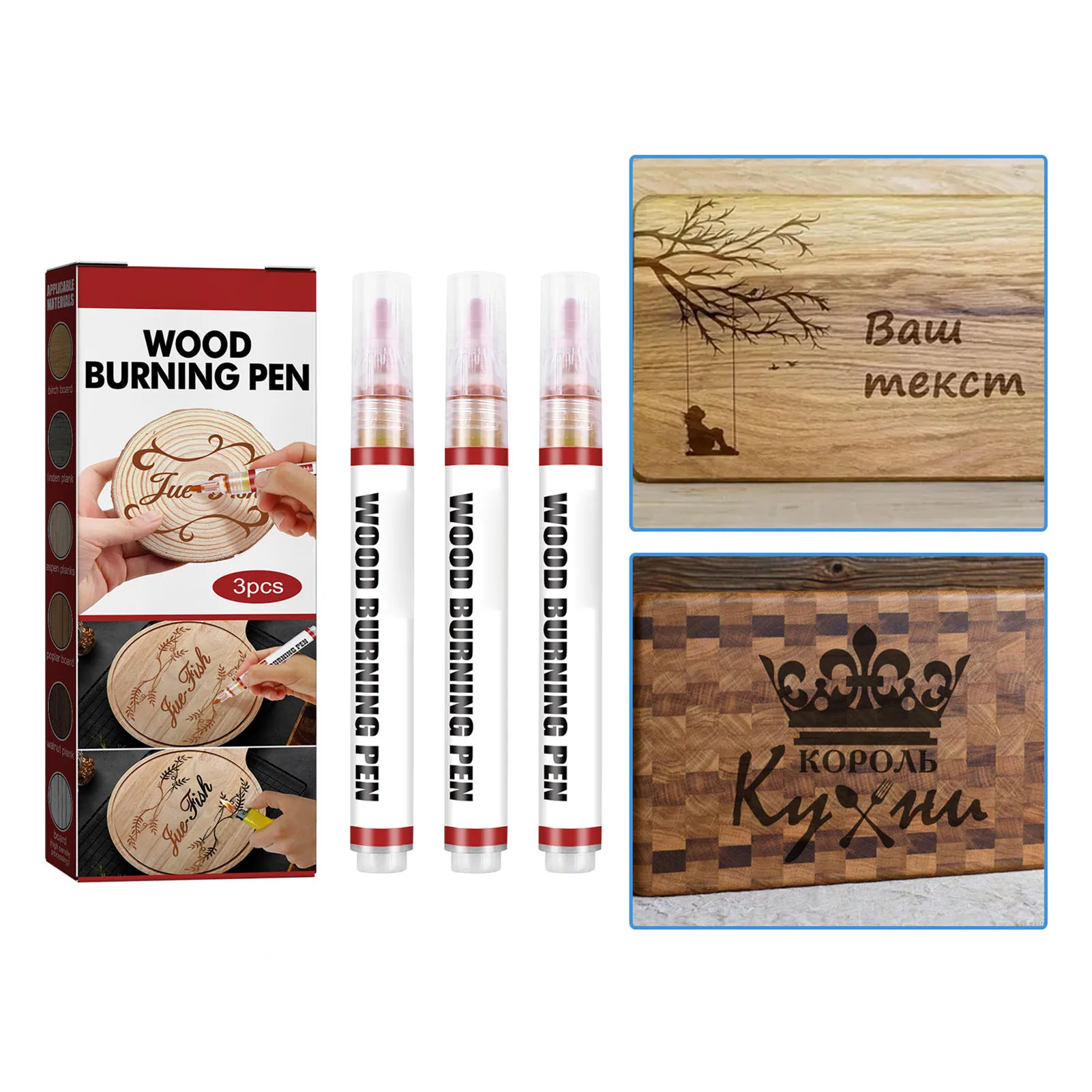 3pcs Wood Burning Marker Pens Upgrade Wood Burning Pen for DIY Scorch Marker Painting