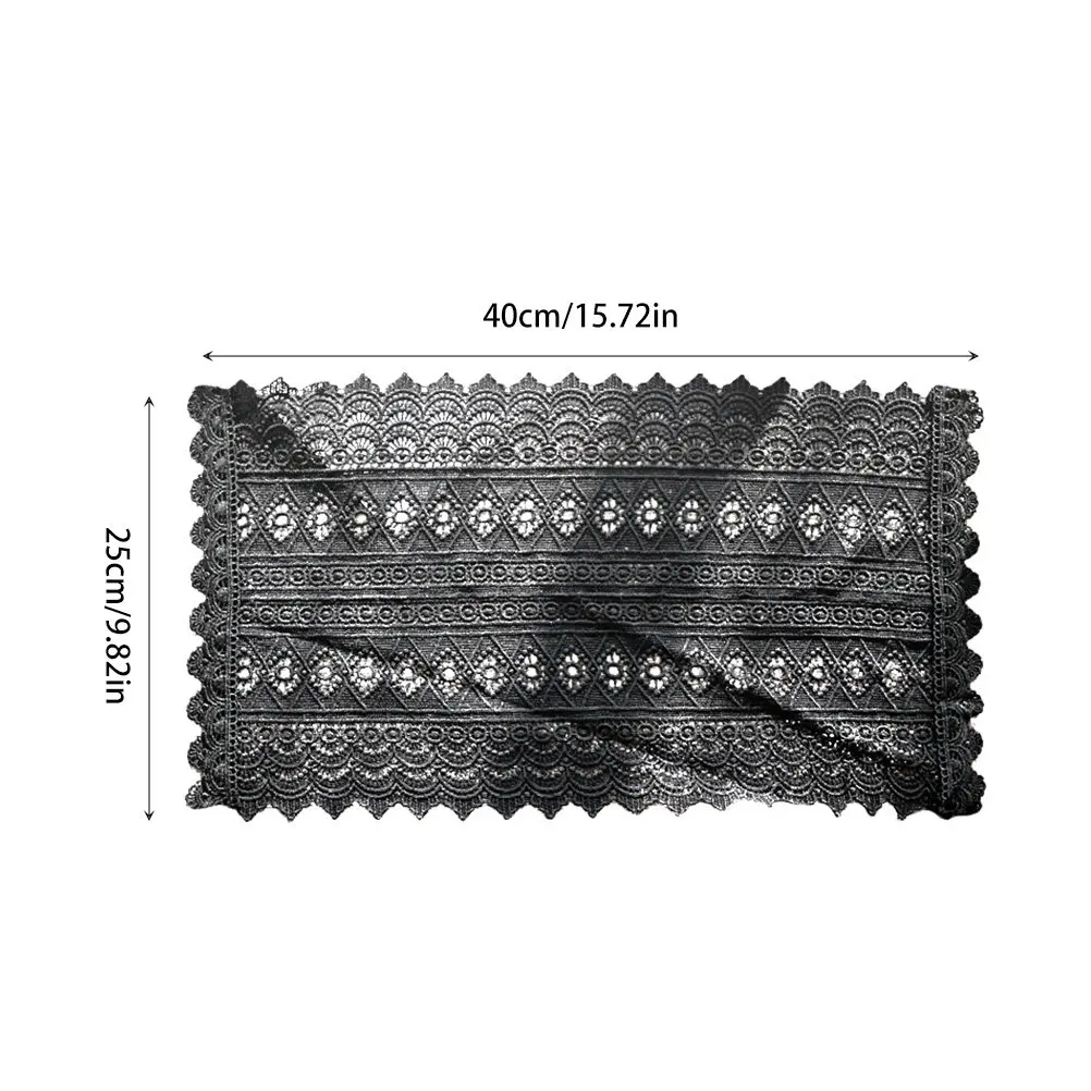 2Pcs Lace Table Mat French Style Countryside Theme High Performance Decorative Place Mat for Home Hotel Wedding Scene Layout