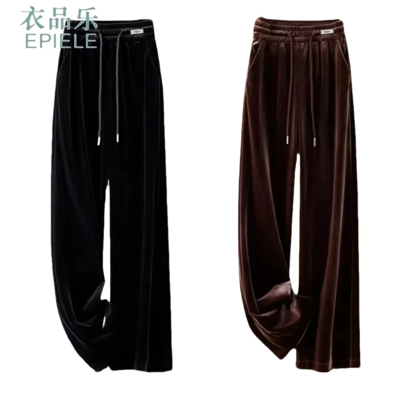 Gold Velvet Wide-leg Pants for Women in Spring Autumn Winter New High-waist Drooping Casual Pants Straight Pants