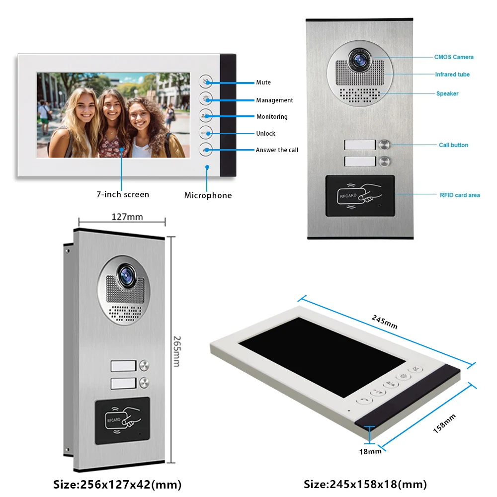 1080P Hd Gebouw Intercom Multi-Gebouw Video Intercom Appartement Prive Woning Intercom Telefoon Mobiele Detectie Monitor