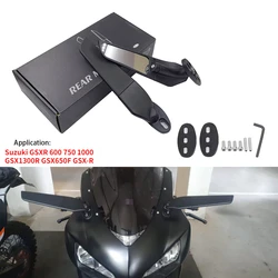 GSXR600 Motorcycle Side Mirrors For Suzuki GSXR 600 750 1000 GSX1300R GSX650F GSX-R Adjustable Rotating Rearview Wing Mirror